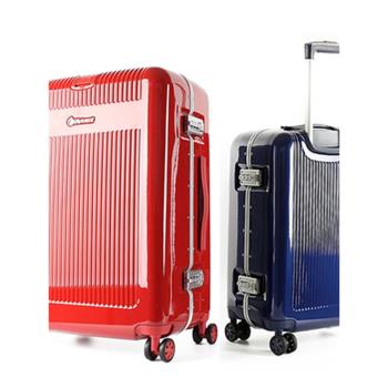 正品外交官拉桿箱24寸萬向輪行李箱PC登機密碼箱喜慶紅色旅行箱