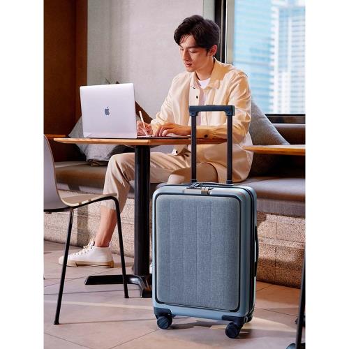 90分側開旅行箱時尚商務前開蓋20寸登機箱行李箱靜音萬向輪拉桿箱