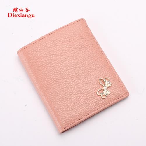蝶仙谷女士錢包真皮頭層牛皮韓版小巧薄款短款迷你小錢包皮夾超薄