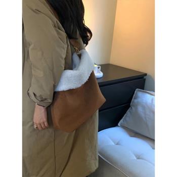 秋冬包包女士質感小眾單肩毛絨