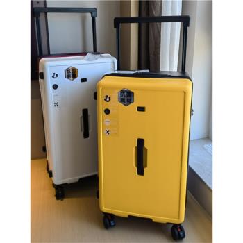 新款加厚大容量學生寬拉桿行李箱PC萬向輪靜音旅行箱YKK密碼箱男.