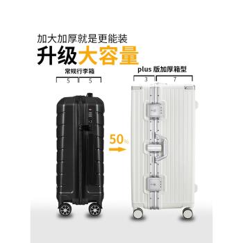 行李箱女拉桿箱pc靜音萬向輪新款2023大容量出國32寸鋁框結實耐用