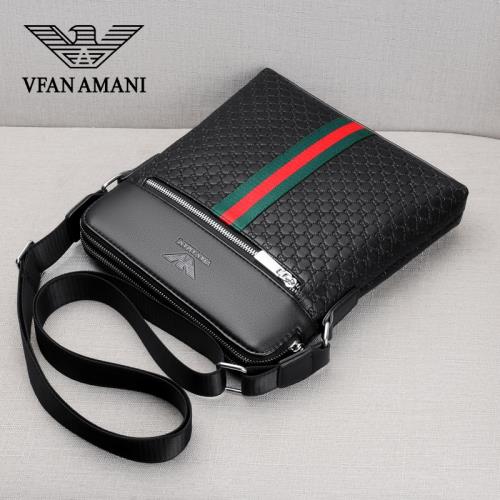 維方 阿瑪尼真皮男包2023新款男士包包商務休閑單肩包斜挎包男潮