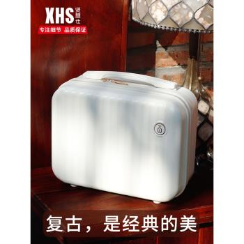 復古手提箱子小行李箱女12寸化妝箱旅行新款小型登機輕便攜收納包
