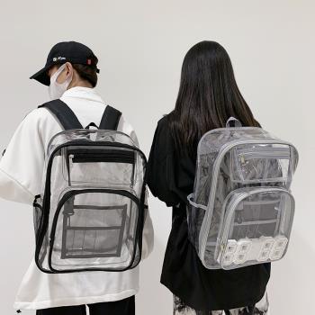 透明男pvc塑膠果凍游泳雙肩包