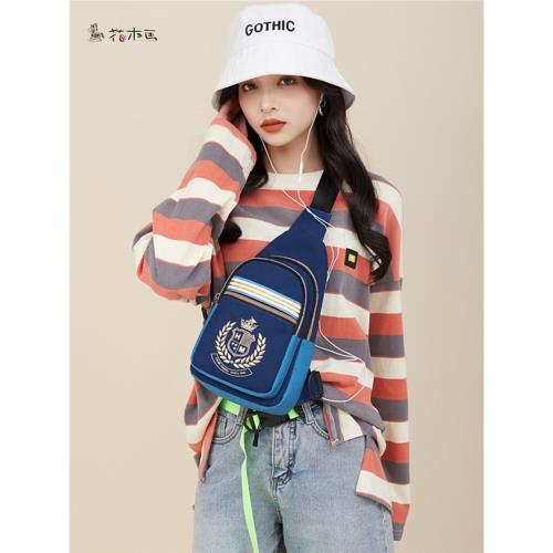 花木馬胸包女斜挎包夏季超火ins潮時尚運動腰包百搭日韓手機小包