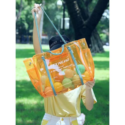 透明包包女2025新款大容量單肩手提包夏天果凍包防水托特包高級感