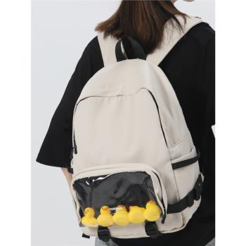 小野仙子日系透明書包少女大容量初高中學生雙肩痛包娃包上課背包