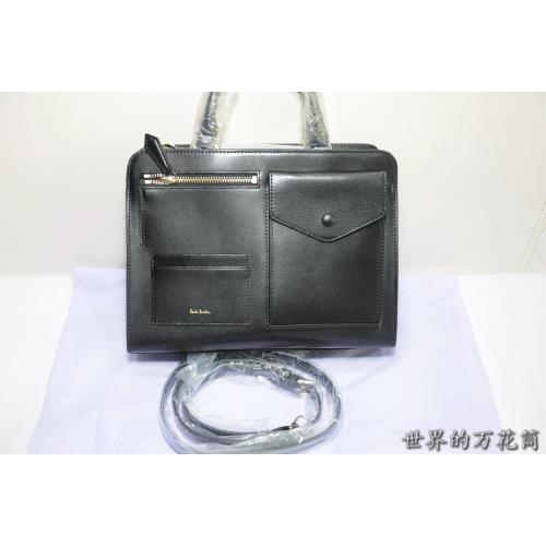 Paul Smith 黑色 硬朗造型 小方包 2Way斜挎包