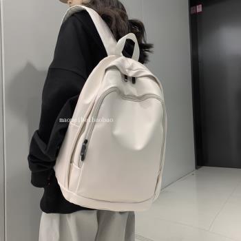 書包女大學生設計感小眾百搭PU雙肩包男潮流ins韓版高中旅行背包