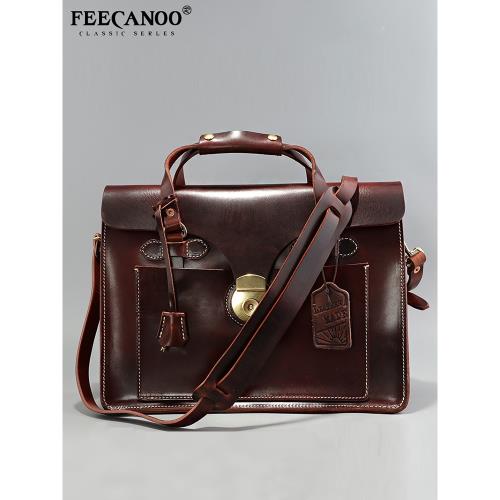 公文包男款2022新品高級感商務真皮手提包牛皮斜挎背提包大容量包