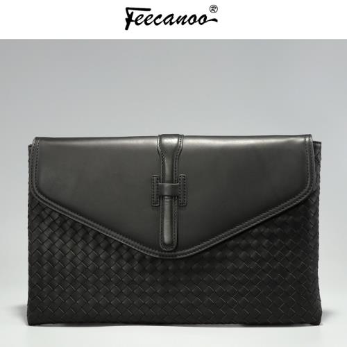 胎牛皮男士手包編織手拿包 潮流信封包男式手抓包手夾包休閑男包