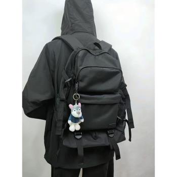 雙肩包男背包大容量男生純黑色男士潮牌初中生大學生電腦旅行背包