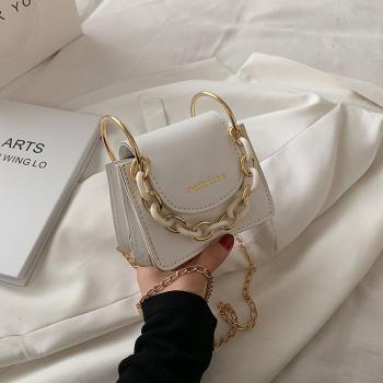 百搭迷你小包包女夏季2021流行新款潮時尚斜挎珍珠鏈條手提小方包