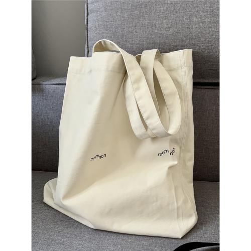 MEMNON門農男女士基礎款帆布袋 薄休閑字母手提托特單肩包無性別