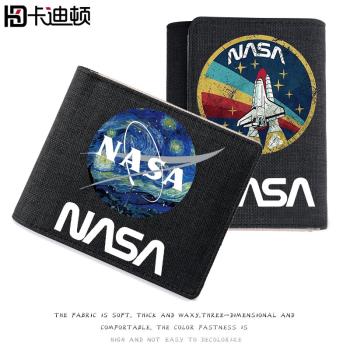 卡迪頓NASA聯名男生錢包短款學生潮流卡通可愛青少年時尚個性錢夾