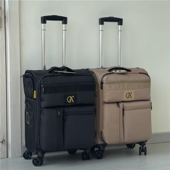 牛津紡布拉桿箱超輕登機行李箱多口袋布箱子24寸大尺寸托運布箱28