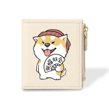 日系柴犬男童女卡通硬幣短款錢包