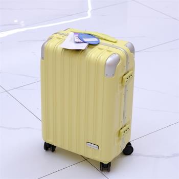 出口日本鋁框登機箱20寸奶油色行李箱24寸杯架旅行箱26寸托運皮箱