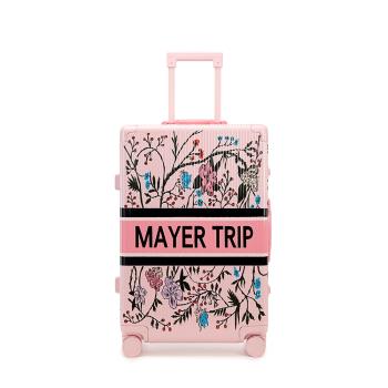 MAYERTRIP花卉行李箱女萬向輪靜音拉桿箱海關鎖登機密碼箱20/28寸