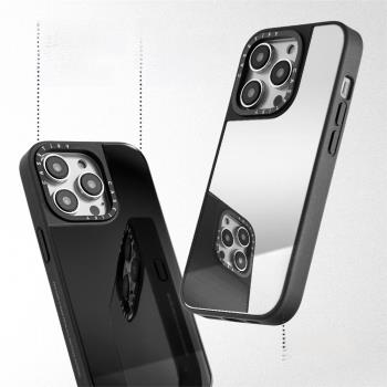 CASETi純色鏡面簡約百搭耐看15Pro適用于iPhone14ProMax蘋果13Pro手機殼12防摔包邊磁吸潮牌小眾ins風掛繩孔