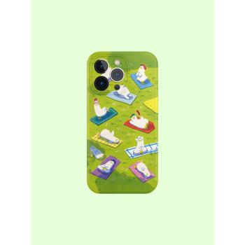 野餐鴨子手機殼適用iPhone15promax蘋果14菲林13可愛12綠色11硬16華為mate60榮耀p70小米vivox90一加opporeno