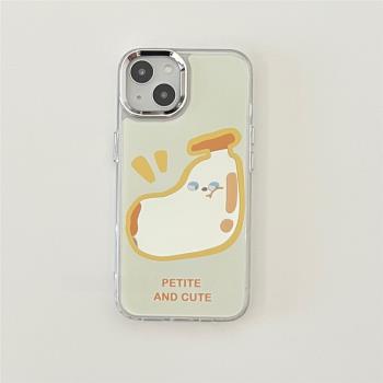 趣味電鍍水果表情15Promax手機殼iphone16pro適用蘋果13Pro三合一鏡面11保護套14