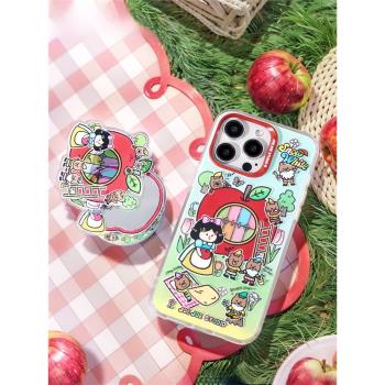 JOEJOE原創白雪公主適用14Pro蘋果iPhone15promax磁吸magsafe手機殼13小清新12小熊15保護套童話高階感手機套