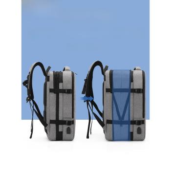 施馬特雙肩包男士背包可擴容大容量出差旅行包15.6寸筆記本電腦包