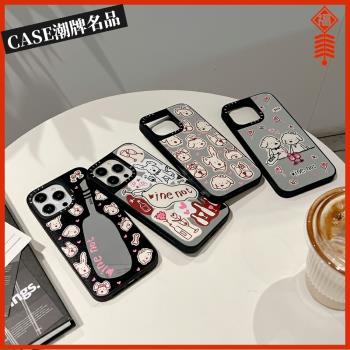 gula微醺小狗適用iPhone16Pro蘋果15Promax手機殼12鏡面13潮牌14防摔套15Pro可愛16Promax可磁吸Plus女款11