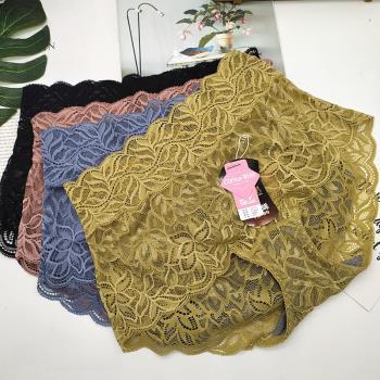 彩田31752內褲女高腰網紗全蕾絲邊無痕性感超薄火辣石墨烯襠抗菌