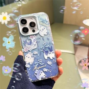 硬殼貓咪少女小清新雙層保護套
