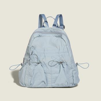 新款韓國輕便尼龍雙肩包日系文藝抽繩學生書包休閑運動旅行背包