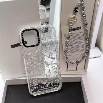 CASETi聯名高階清新白色小碎花磁吸MagSafe適用iPhone15ProMax手機殼新款蘋果14明星同款12防摔15plus女13Pro