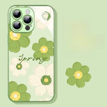 適用蘋果15promax鏡頭全包手機殼14新款iphone13綠色15液態玻璃12女plus高階感小清新11套14Pro