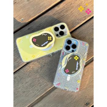 原創閃光磁吸支架ins風手機殼