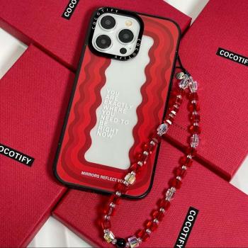 CASETi新年合集大紅波浪勵志語錄15適用iPhone14ProMax蘋果13Pro網紅可愛12防摔iphone15pro磁吸手機殼明星