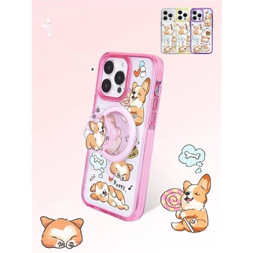 【bluecorn】藍色苞米柯基修狗卡通狗狗萌犬保護殼適用于蘋果iPhone 16/15/14/pro/max磁吸magsafe防摔手機殼