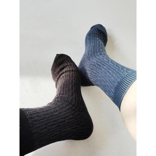 23年新款漢麻襪子中筒提花編織大麻高筒男襪女襪舒適按摩透氣干