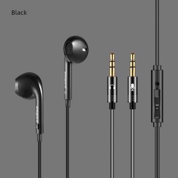 Sony/索尼適用臺式電腦耳麥入耳式2米加長線語音耳機雙插頭重低音
