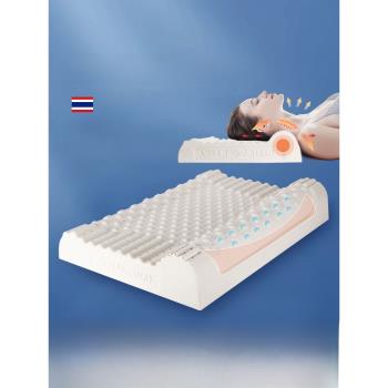 乳膠頸椎枕頭護頸椎正品圓柱一體睡覺專用助睡眠泰國進口天然橡膠
