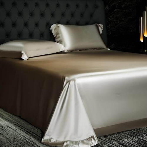 高端純色水洗真絲床單夏季絲滑被單高級感冰絲被套天絲枕套三件套