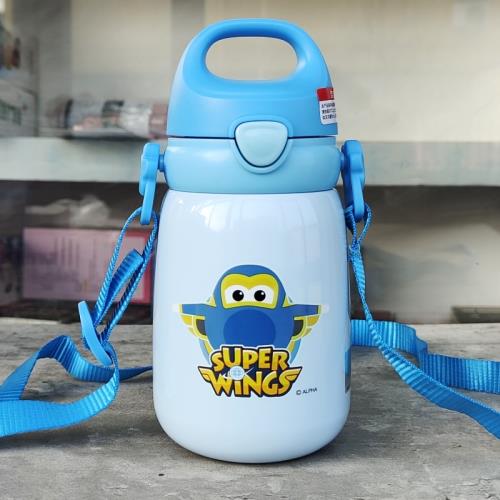 超級飛俠寶寶316不銹鋼保溫杯吸管小巧水杯幼兒園兒童防摔家用杯