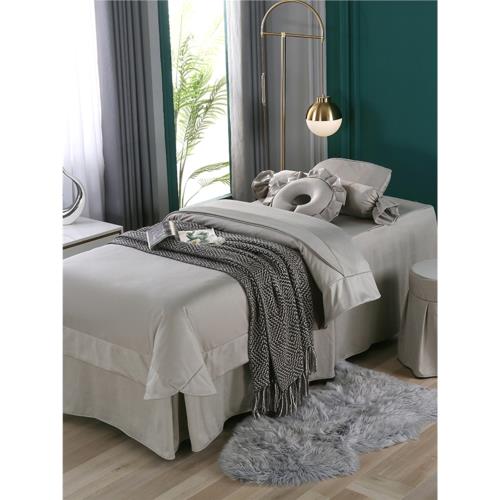 美容床罩四件套輕奢風高檔日式美容院推拿頭療采耳按摩床罩帶洞