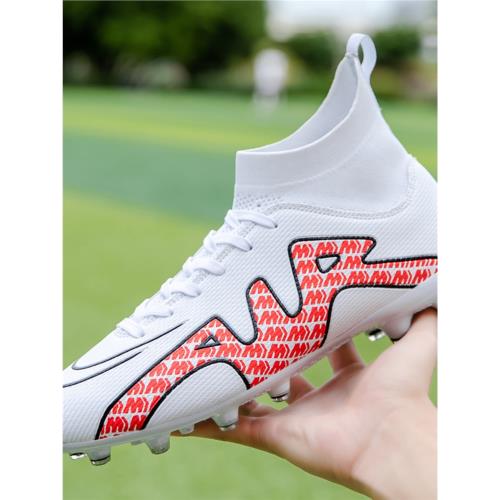 新款高幫足球鞋男長釘碎釘鴛鴦配色比賽戰靴學生青少年兒童女CK15