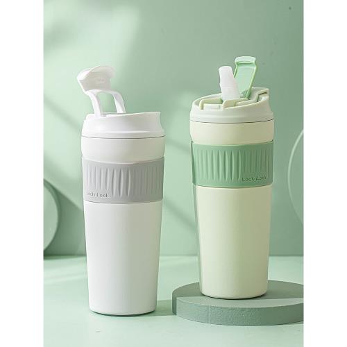 樂扣樂扣保溫杯吸管杯316不銹鋼男女大容量水杯咖啡杯孕媽產婦