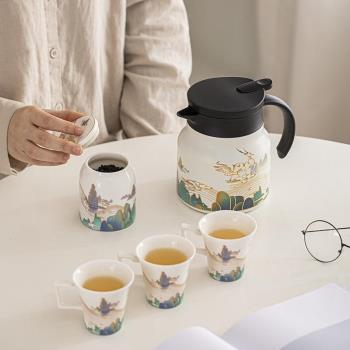 陶瓷內膽保溫杯燜茶壺茶水分離陳皮普洱茶悶泡套裝便捷不銹鋼家用