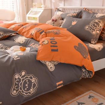 簡約100%純棉全棉四件套1.8m雙人網紅款床單被套被罩秋季床上用品