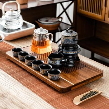 日本FS陶瓷茶杯懶人功夫茶具套裝家用單個旋轉石磨自動泡茶壺玻
