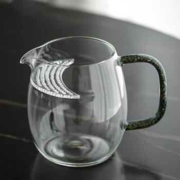 月牙公道杯分茶器茶海加厚玻璃泡茶器帶過濾茶壺大號簡約創意茶具